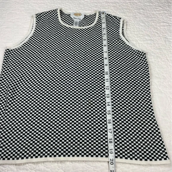 🔥Talbots Made in Italy Black White Checker Cardigan Sweater Set Women Size S - Picture 11 of 15
